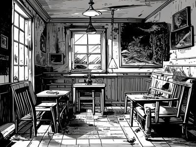 复古风格惩罚漫画插图，黑白线条描绘老式家庭教育场景，怀旧感浓厚