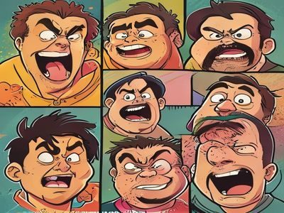 搞笑风格打屁股漫画场景，卡通夸张表情配音效字幕，色彩鲜艳活泼